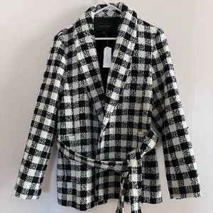 Ann Taylor Tweed Belted Blazer/Coat